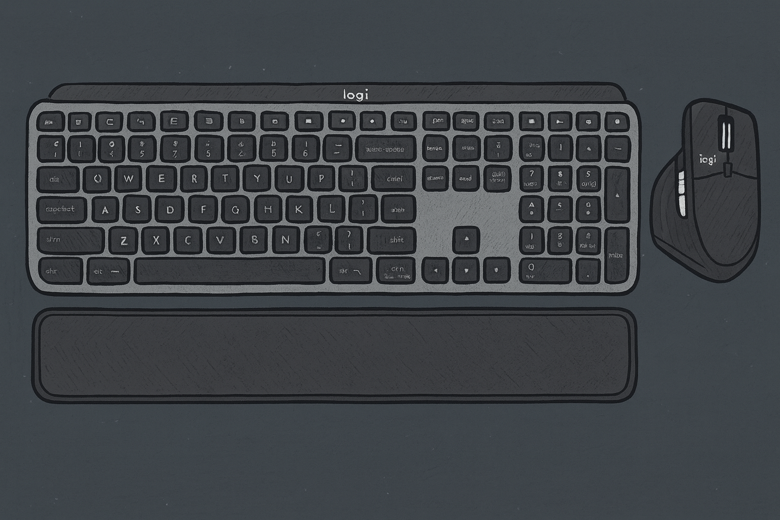 Logitech’s MX Keys and MX Master products generated by DALL·E 2